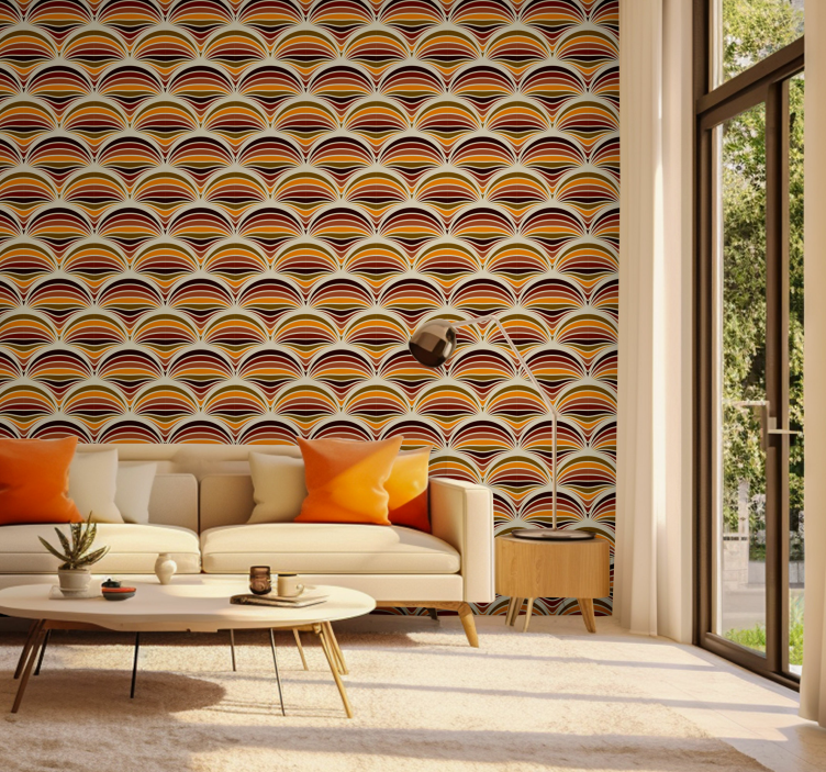 70s pattern  vintage wallpaper - TenStickers