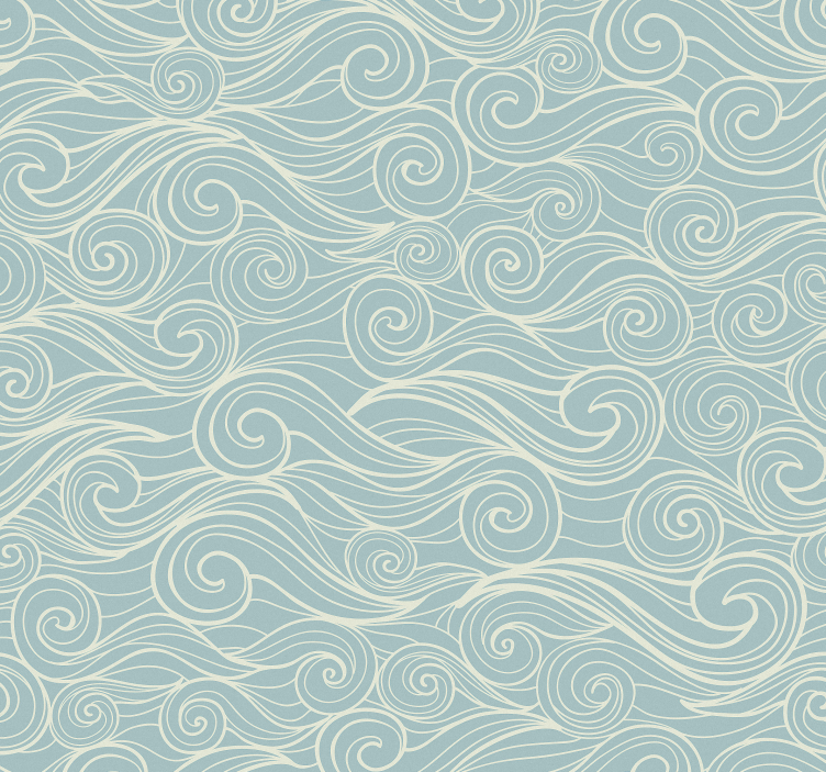 wave drawing pattern Bathroom wallpaper - TenStickers