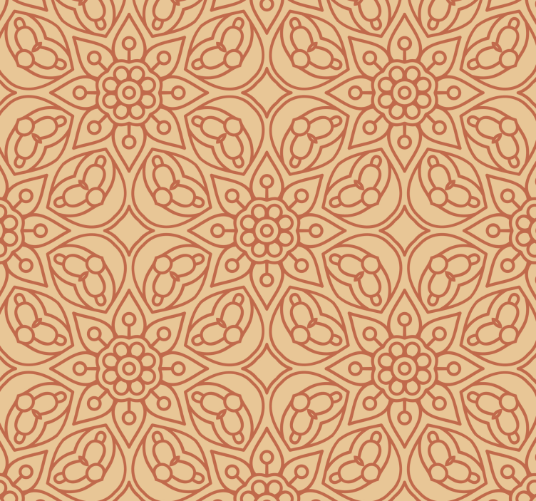 Vintage mandala elements Flowery Wallpaper - TenStickers