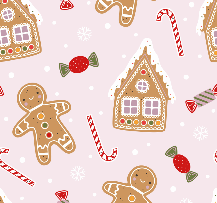 Gingerbread Festivity holiday christmas wallpaper - TenStickers