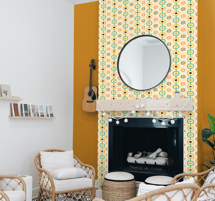 60s Geometric vintage wallpaper - TenStickers