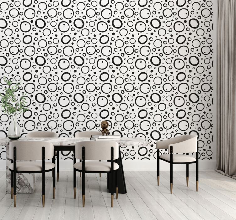 Abstract Circles wallpaper geometric - TenStickers