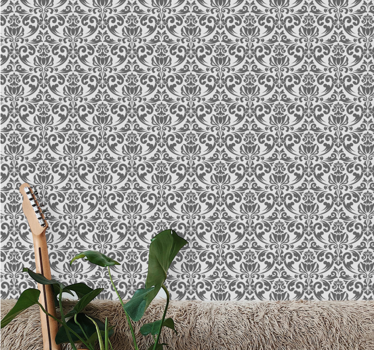 Abstract damask design classic wallpaper - TenStickers