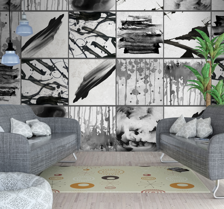 Abstract Ink Blots abstract wallpaper - TenStickers