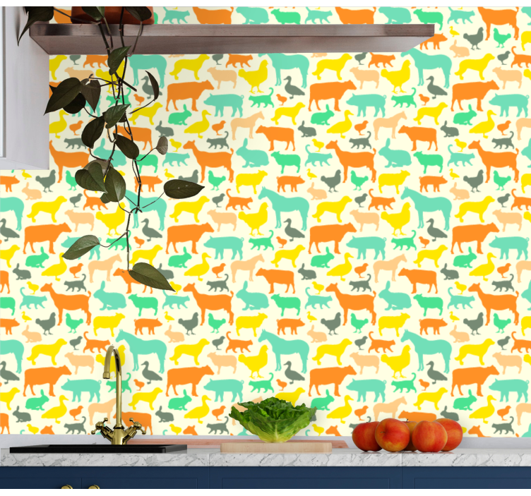 Animal farm kitchen wallpaper - TenStickers
