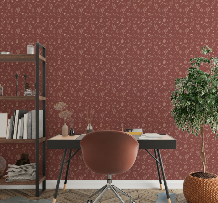 Arizona landscape terracotta wallpaper - TenStickers