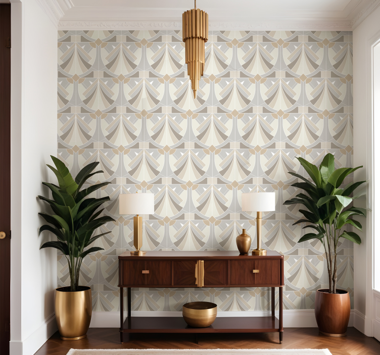 art deco geometric design entrance wallpaper - TenStickers