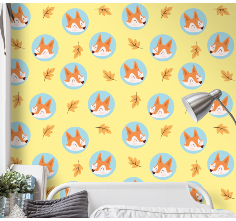 Autumn Fox Theme animals wallpaper - TenStickers