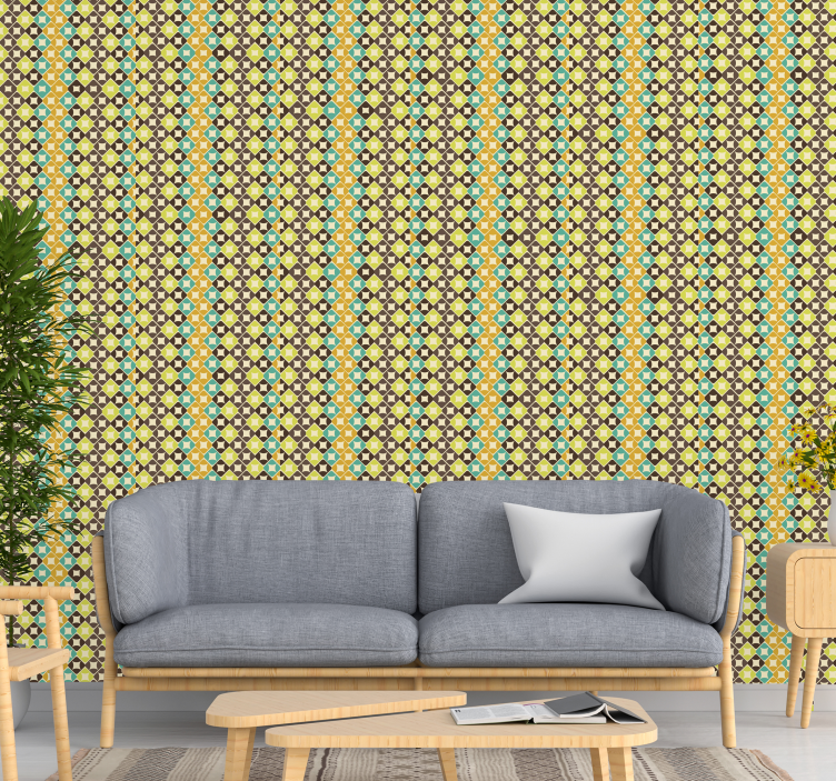 Beautiful rhombus Classic Wallpaper - TenStickers