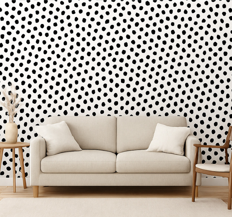 Black and white Dalmata cute dog wallpaper - TenStickers