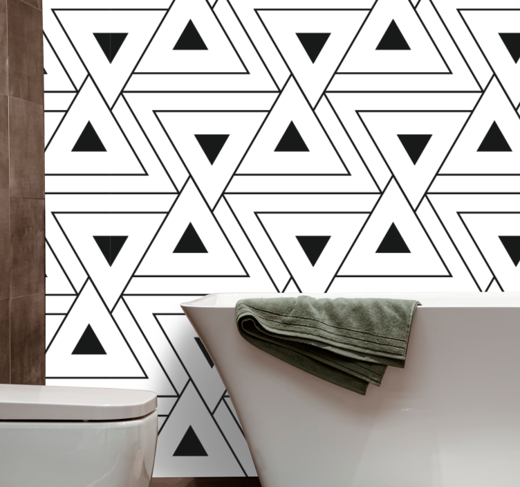 black and white design wallpaper - TenStickers