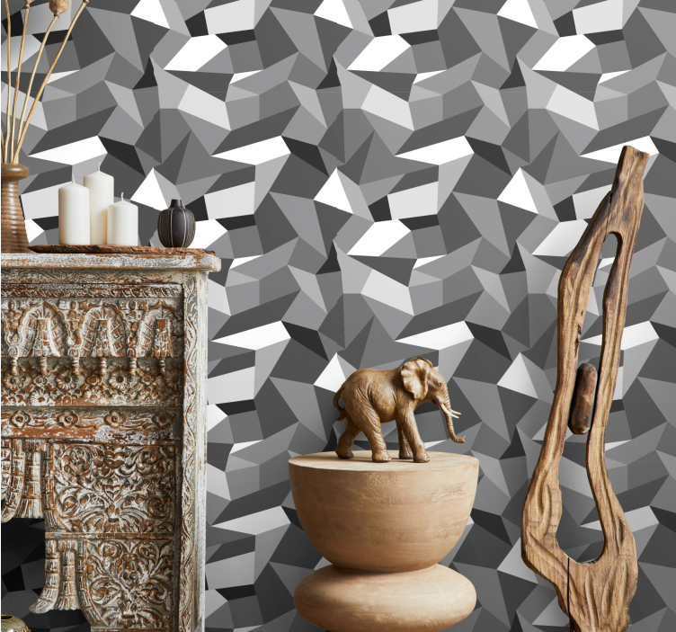 Black and white triangles triangle wallpaper - TenStickers