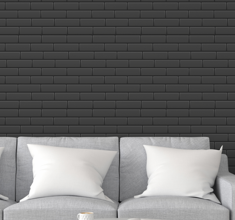 Black elegant texture bricks wallpaper - TenStickers