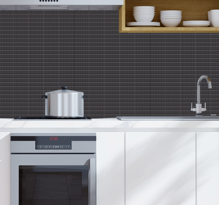 black tiles 3d wallpaper 3D wallpaper - TenStickers