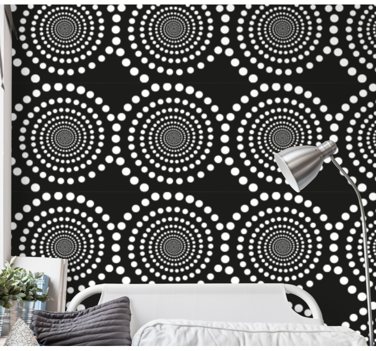 Black twisted dots Abstract Wallpaper - TenStickers