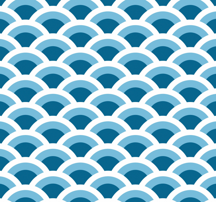 Blue tones fish scales Bathroom Wallpaper - TenStickers
