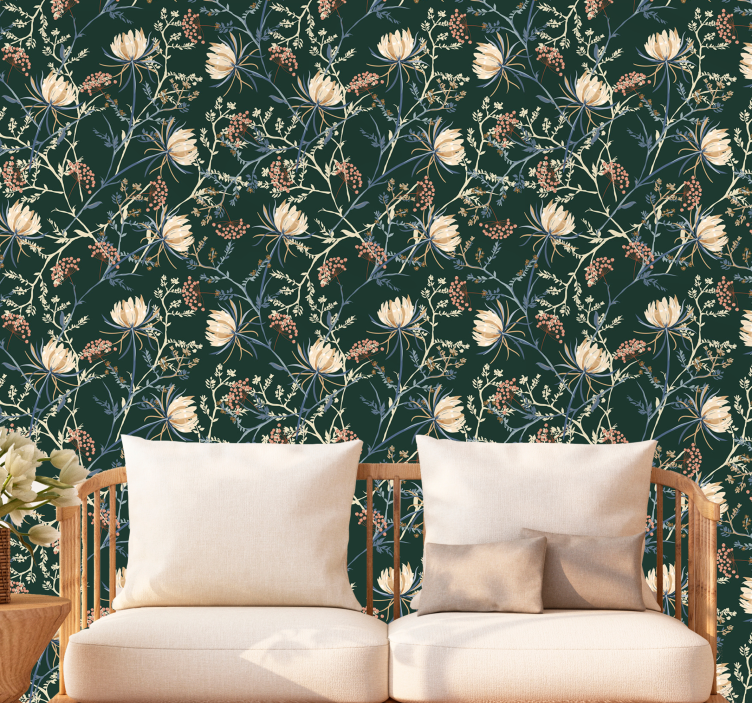 Botanical Floral Print flowers wallpaper - TenStickers