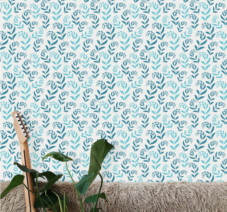 Botanical Repetition leaves wallpaper - TenStickers