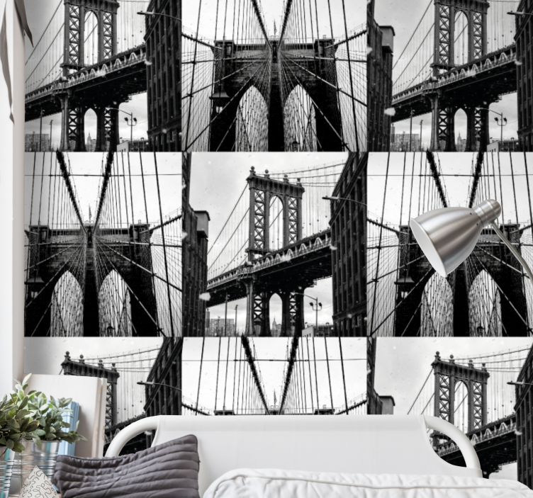Brooklyn bridge collage New York wallpaper - TenStickers
