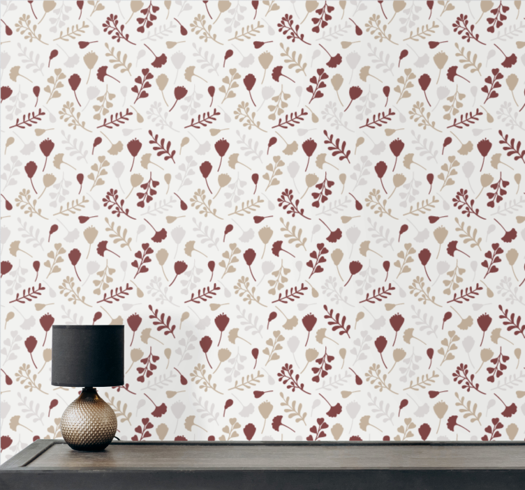 Brown branches arrangement floral wallpaper - TenStickers