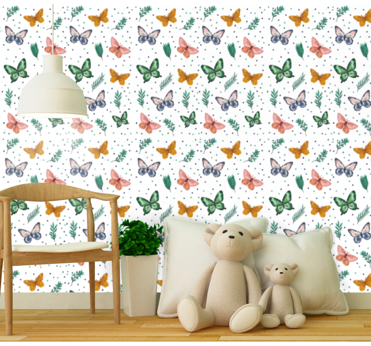 Butterfly Scatter butterflies wallpaper - TenStickers