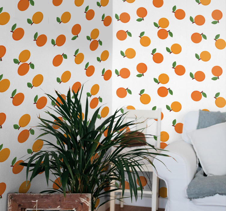 Cartoon Oranges Citrus Wallpaper - TenStickers