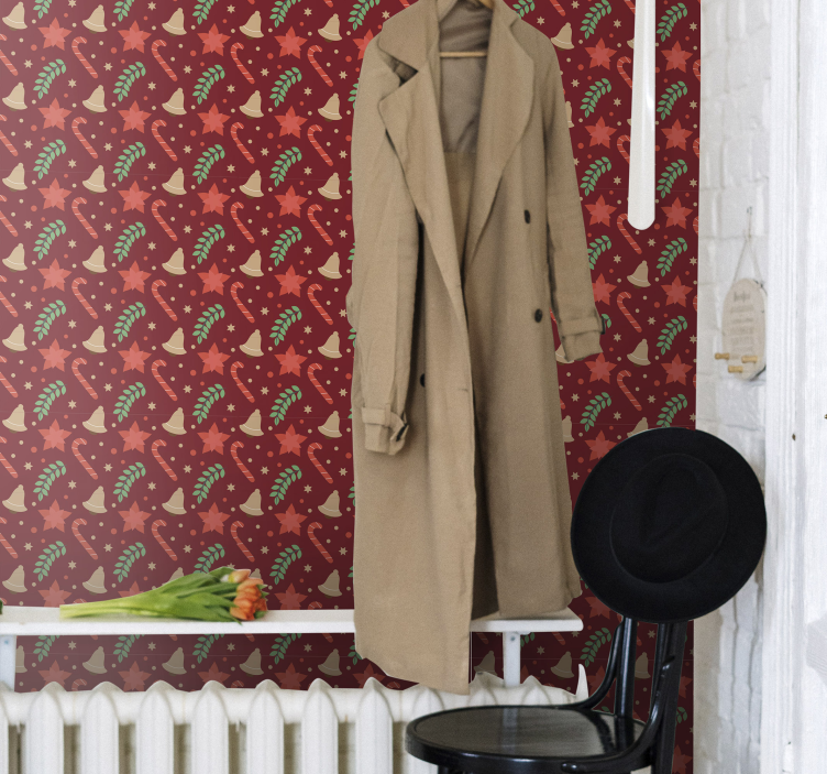 Jumbo candy pattern holiday christmas wallpaper - TenStickers