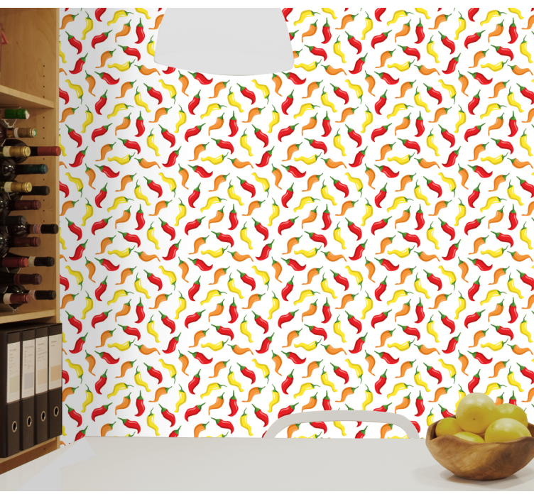 Chili Pepper Pattern nature wallpaper - TenStickers