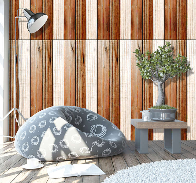 Chocolate duo Wood Texture Wallpaper - TenStickers