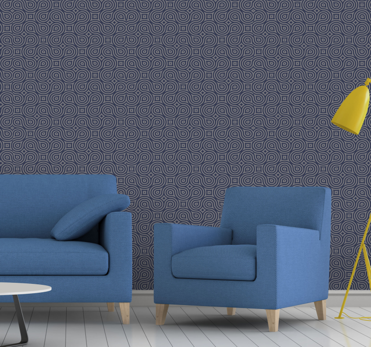 Modern Wallpaper blue geometric - TenStickers