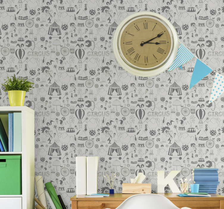 circus nordic colour childrens wallpaper - TenStickers