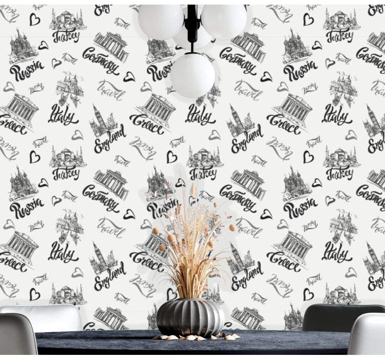 Cities with heart city wallpaper - TenStickers