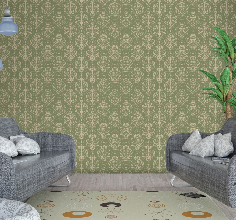 Classic wallpaper with flowers - TenStickers