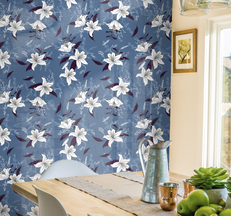 Cold Lilies Flower Wallpaper - TenStickers