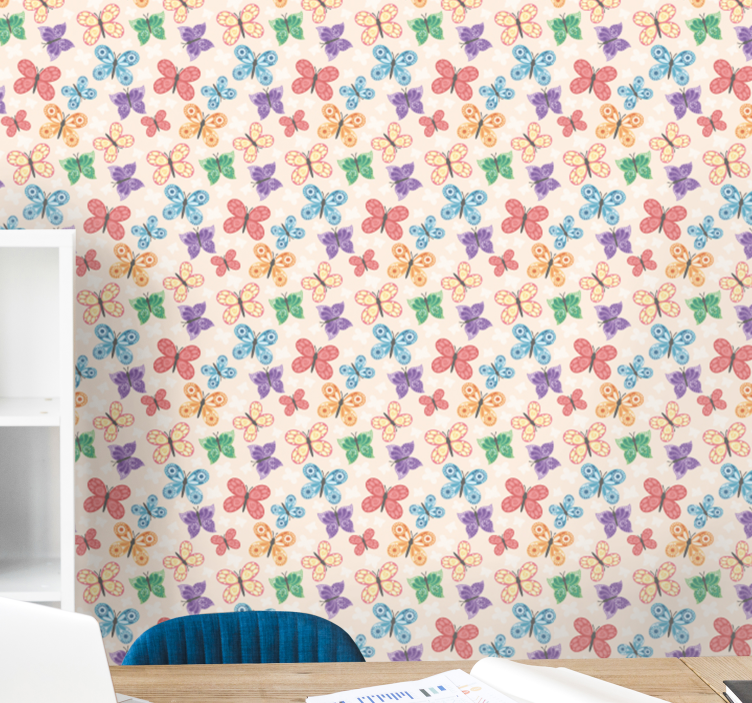 Colorful Butterfly Play butterflies wallpaper - TenStickers