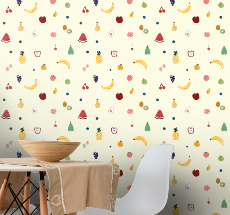 Little fruits pattern Childrens Wallpaper - TenStickers