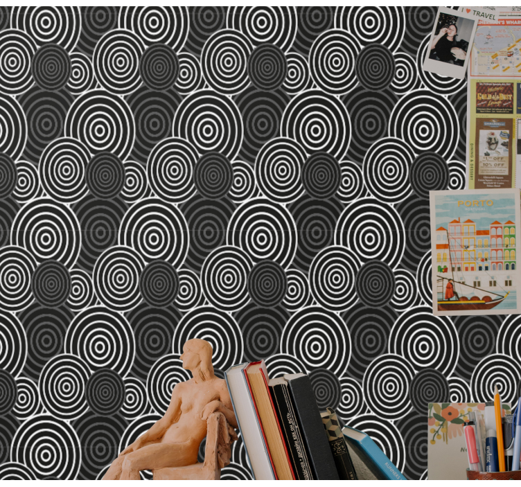 Concentric Circles wallpaper geometric - TenStickers