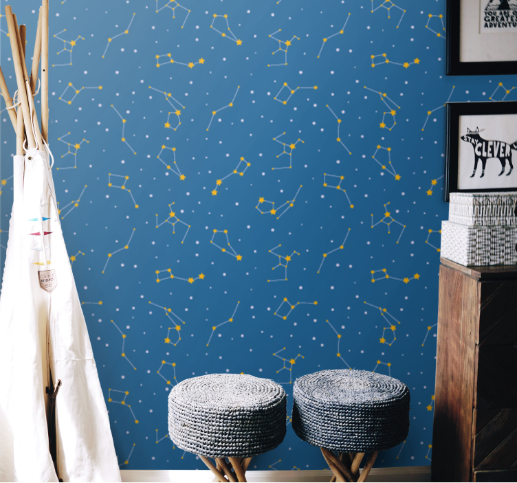 Constellations on sky graphic Star wallpaper - TenStickers