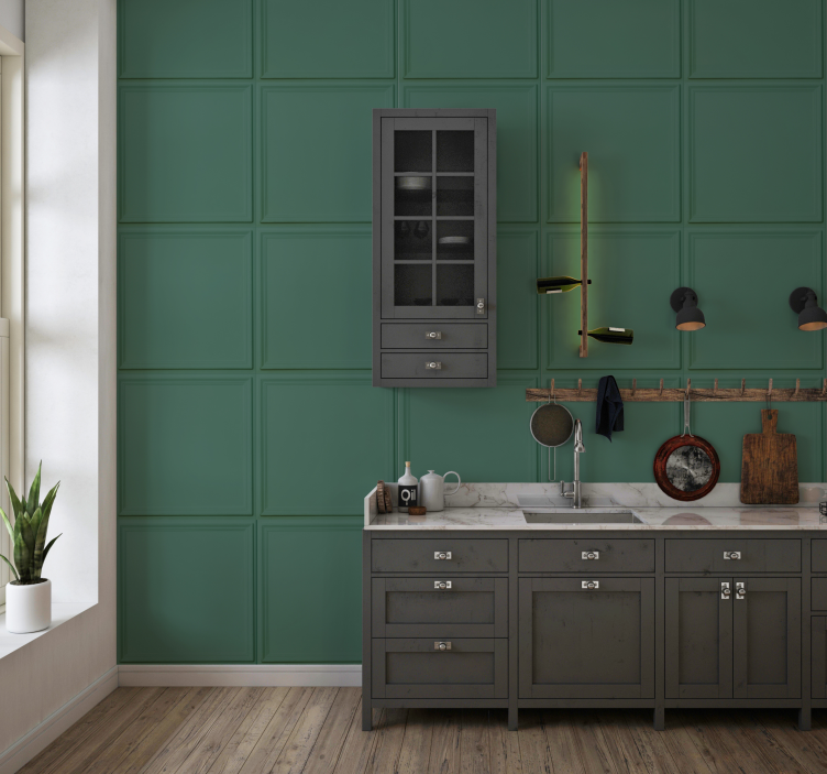 Contemporary wood Panel Kitchen wallpaper - TenStickers