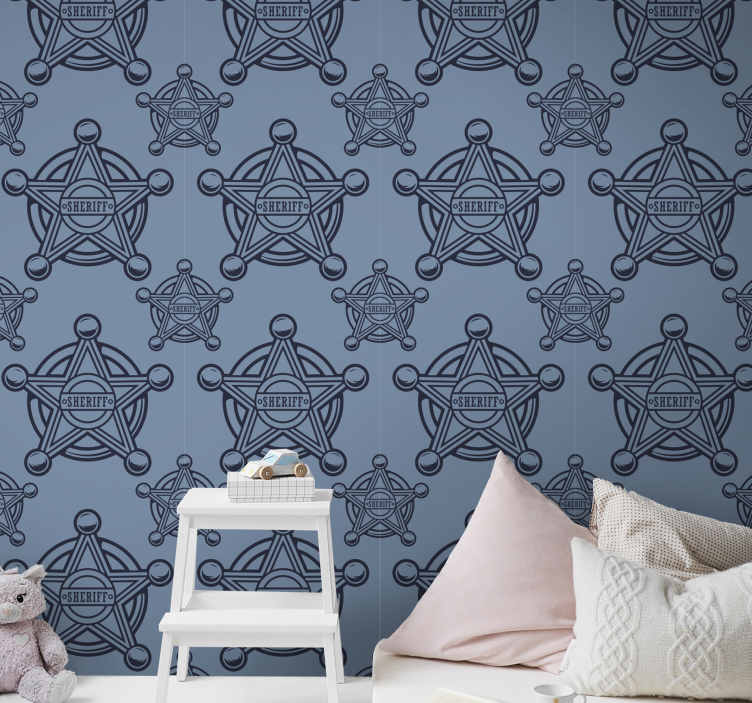 Cowboy Star Bedroom Wallpaper - TenStickers