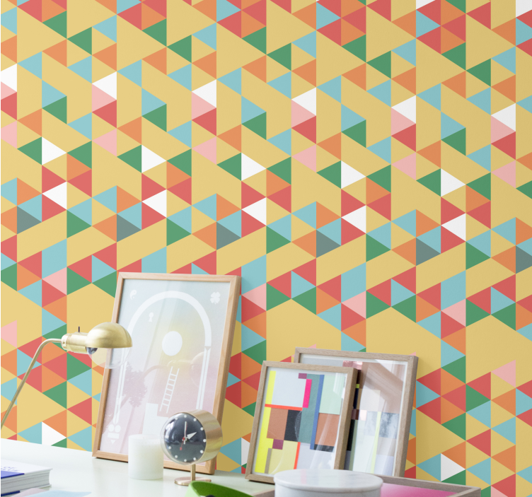 Creative abstract pattern triangles wallpaper - TenStickers