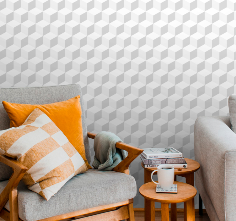 Cubical Texture wallpaper geometric - TenStickers