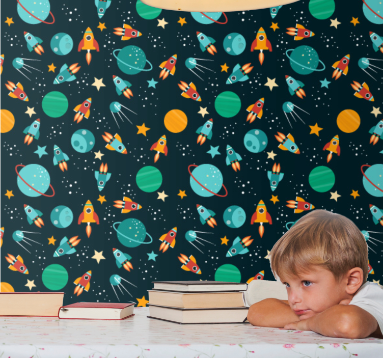 Cute design space for kids Modern Wallpaper - TenStickers