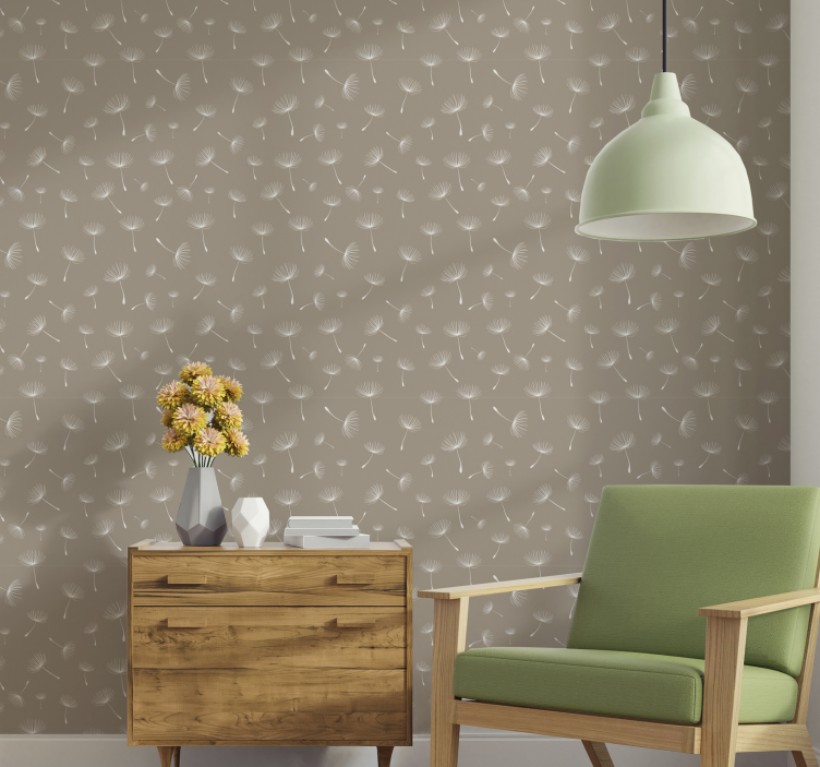 Dandelion Patchwork Flower Wallpaper - TenStickers