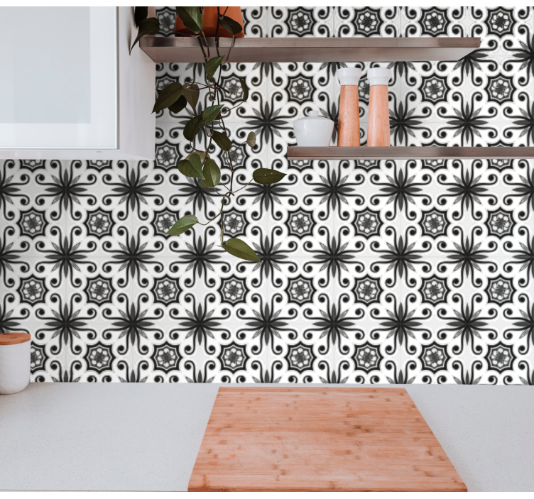 Decorative Tile Pattern tile effect wallpaper - TenStickers
