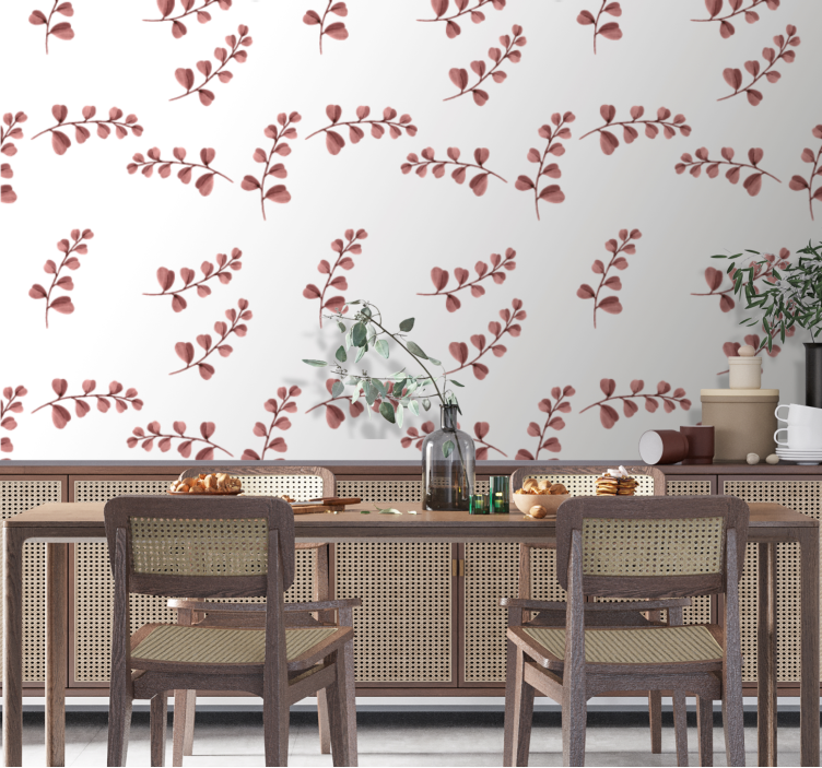 Delicate white vine floral wallpaper - TenStickers