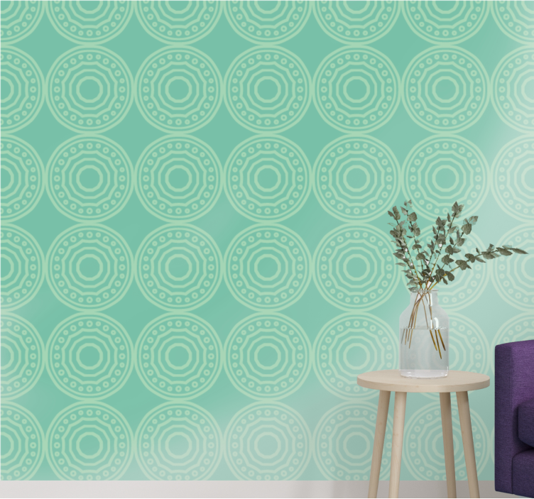 Eclectic style circle pattern modern wallpaper - TenStickers