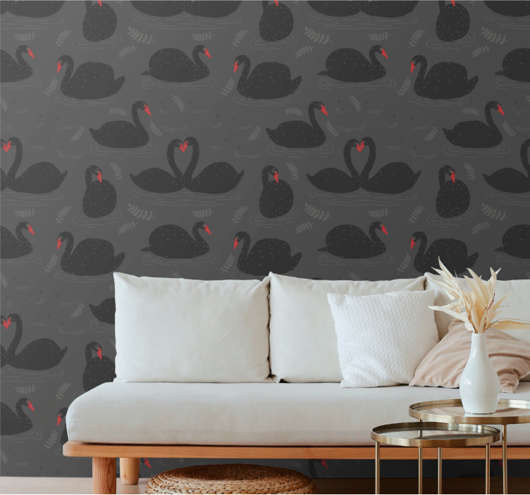 Elegant Black Swans animals wallpaper - TenStickers