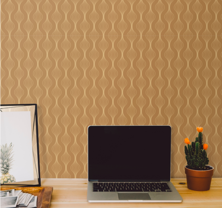 Elegant curves pattern contemporary wallpaper - TenStickers