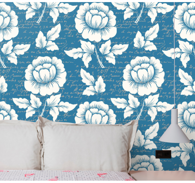 Elegant Floral Script floral wallpaper - TenStickers